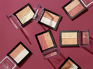 Wet n Wild MegaGlo Hello Halo Blushlighter, Blush and Highlighter Duo, Soft and Buildable Shades with Ultra-reflective, Micro-fine Pearl Pigments, for a Radiant Glow, Vegan, Highlight Bling 5g